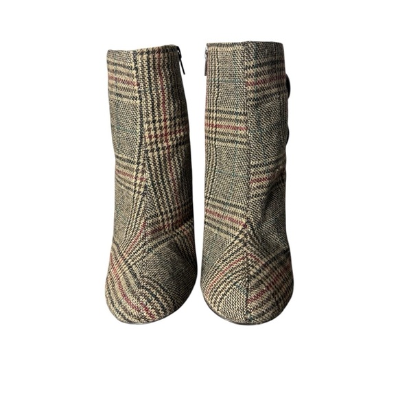 Diba Steampunk Ankle Boots Womens 8.5 Tartan Plaid Victorian Button Stiletto - Picture 3 of 9